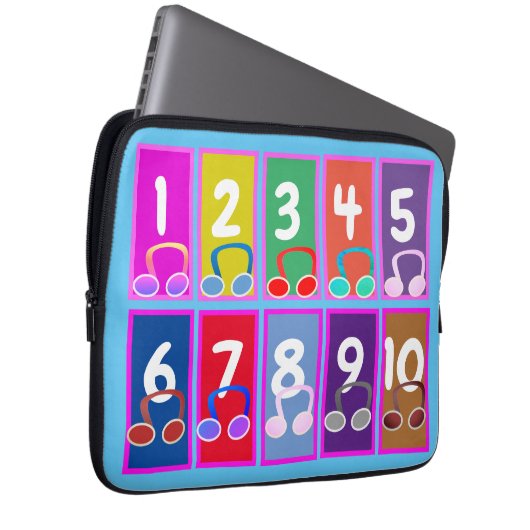 Early Mathe Numbers 1 bis 10 Elektronik Bag Laptopschutzhülle (Vorne Rechts)