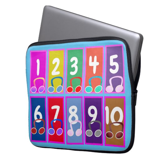 Early Mathe Numbers 1 bis 10 Elektronik Bag Laptopschutzhülle (Vorderseite Links)