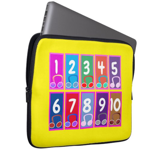 Early Mathe Numbers 1 bis 10 Elektronik Bag Laptopschutzhülle (Vorne Rechts)