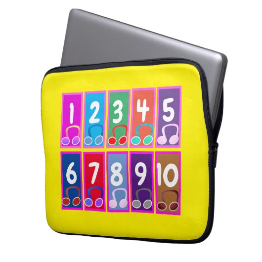 Early Mathe Numbers 1 bis 10 Elektronik Bag Laptopschutzhülle (Vorderseite Links)