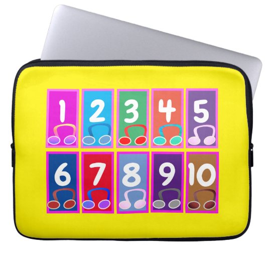Early Mathe Numbers 1 bis 10 Elektronik Bag Laptopschutzhülle (Vorderseite)
