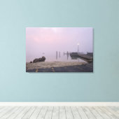 Early Misty Morning Town Dock Leinwand Art (Insitu (Holzboden))