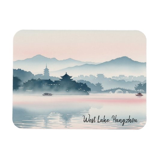 Early Morning Hangzhou West Lake Hangzhou Magnet (Horizontal)
