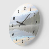 Early Morning Reflections Landscape Große Wanduhr (Winkel)