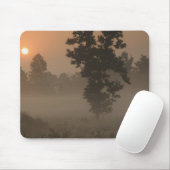 Early morning, rising sun and ground fog mousepad (Mit Mouse)