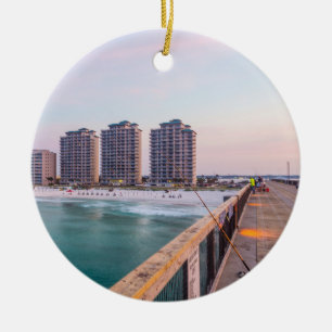 Early Navarre Beach Florida Fischen Keramik Ornament