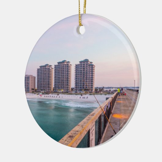 Early Navarre Beach Florida Fischen Keramik Ornament (Links)