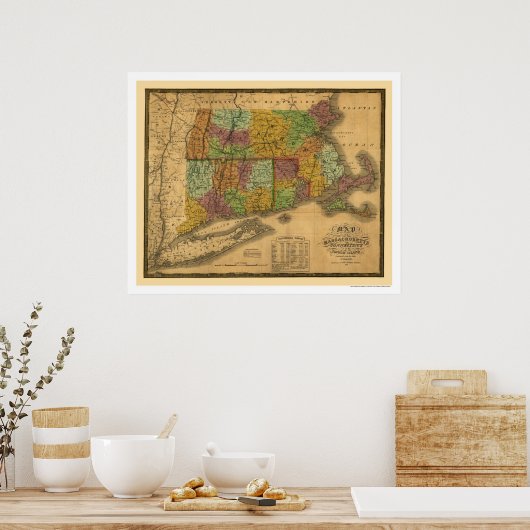 Early Railroad Map 1831 Poster (Küche)