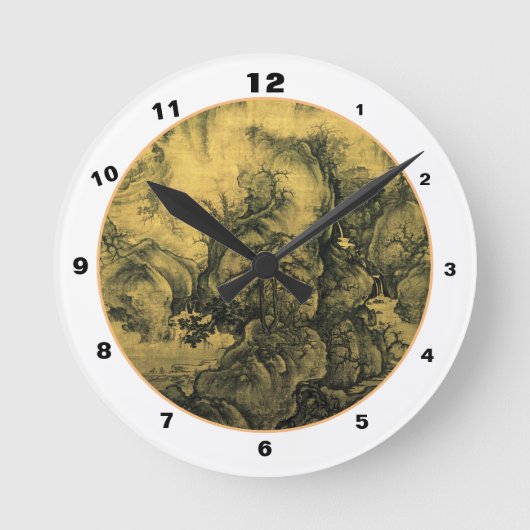 Early Spring & Guo Xi - Chinese Art/imperial China Runde Wanduhr (Vorderseite)