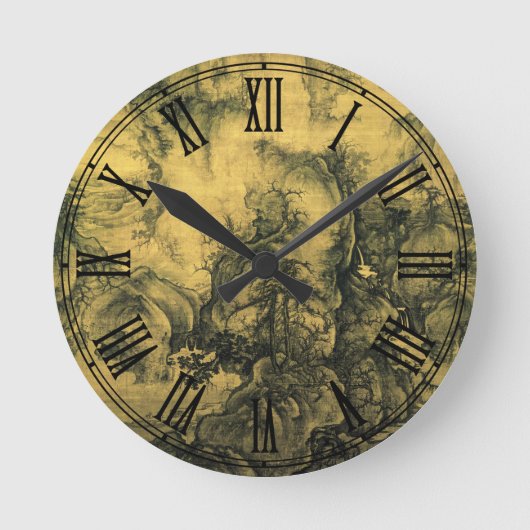 Early Spring & Guo Xi, Chinesische Kunst/Kaiserlic Runde Wanduhr (Vorderseite)