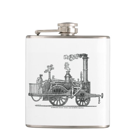 Early Steam Locomotive Flachmann (Vorderseite)