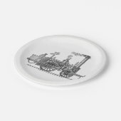 Early Steam Locomotive Pappteller (Schrägansicht)