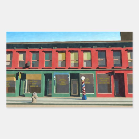 Early Sunday Morning Watercolor Rechteckiger Aufkleber (Vorderseite)