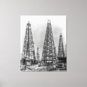 Early Wooden Oil Drilling Derricks of Texas 1901 Leinwanddruck (Vorderseite)