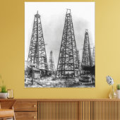 Early Wooden Oil Drilling Derricks of Texas 1901 Leinwanddruck (Insitu (Wohnzimmer))