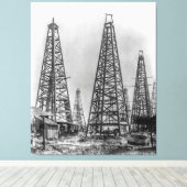 Early Wooden Oil Drilling Derricks of Texas 1901 Leinwanddruck (Insitu (Holzboden))