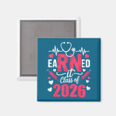 Earned It Klasse Krankenschwester Vintage-Design Magnet (Vorderseite/Rückseite)