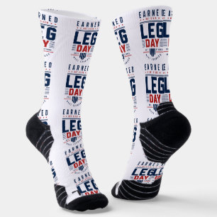 Earned Not Given Leg Day Gym Motivation Typografie Socken