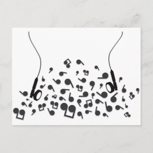 Earphones Postkarte (Vorderseite)
