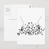 Earphones Postkarte (Vorne/Hinten)