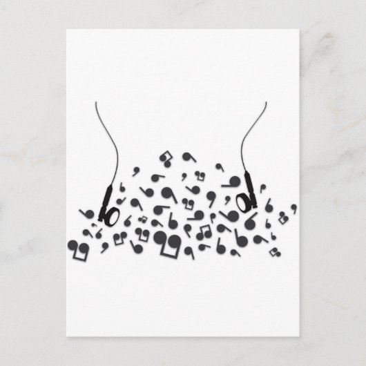 Earphones Postkarte (Vorderseite)