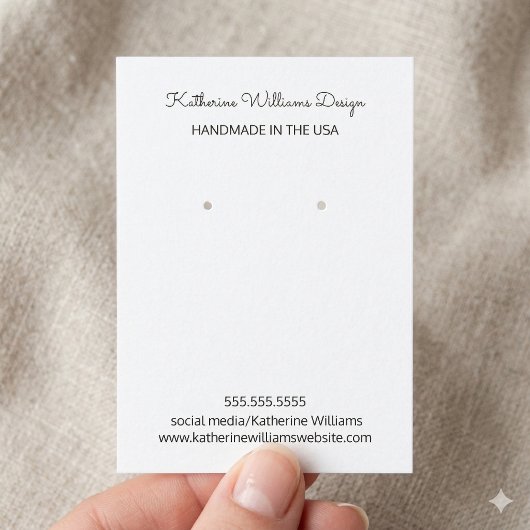 Earring-Anzeige | Handmade in USA Visitenkarte