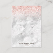 Earring Display 3 Pairs Rose Gold Glitzer Marmor Visitenkarte (Vorderseite)