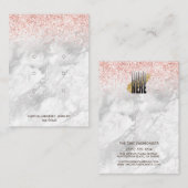 Earring Display 3 Pairs Rose Gold Glitzer Marmor Visitenkarte (Vorne/Hinten)