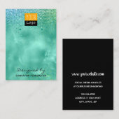 Earring Display Aquamarine Imitate Foil & Glitzer Visitenkarte (Vorne/Hinten)