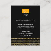 Earring Display Bohemische Goldgrenze Visitenkarte (Rückseite)