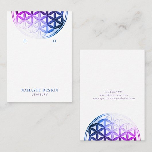 Earring Display Card ・ Blume von Life/Mandala Visitenkarte (Vorne/Hinten)
