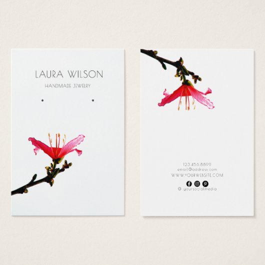 ©Earring Display Card ・ Blumenschlichtheit (Vorne & Hinten)