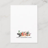 Earring Display Card ・ Boho Feather Floral Antlers Visitenkarte (Rückseite)