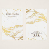 Earring Display Card ・ Brushed Gold White Marble (Vorne & Hinten)