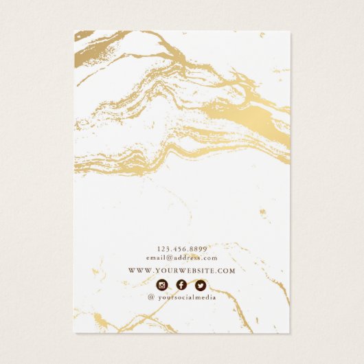 Earring Display Card ・ Brushed Gold White Marble (Rückseite)
