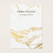 Earring Display Card ・ Brushed Gold White Marble (Vorderseite)