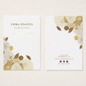 Earring Display Card ・ Gold gezeichnete Blütenblät (Vorne & Hinten)