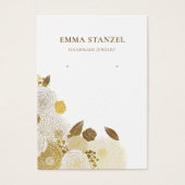 Earring Display Card ・ Gold gezeichnete Blütenblät (Vorderseite)