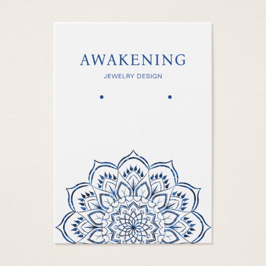 Earring Display Card ・ Metallic Blue Mandala (Vorderseite)