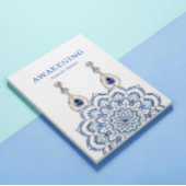 Earring Display Card ・ Metallic Blue Mandala