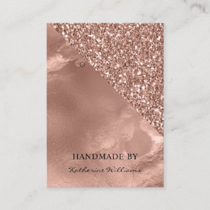 Earring Display Card   Rose Gold und Glitzer Visitenkarte