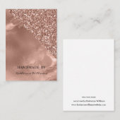 Earring Display Card | Rose Gold und Glitzer Visitenkarte (Vorne/Hinten)