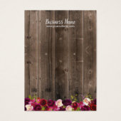 Earring Display Card Rustic Wood Burgundy Floral (Vorderseite)