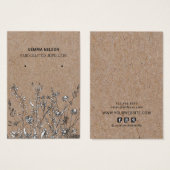 Earring Display Card ・ Rustikale Kraft-Wildblumen (Vorne & Hinten)
