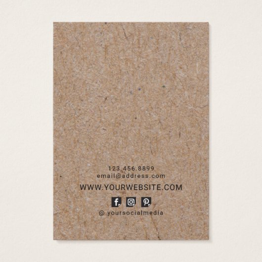 Earring Display Card ・ Rustikale Kraft-Wildblumen (Rückseite)