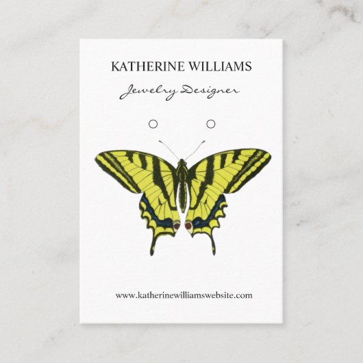 Earring Display Card | Vintag Butterfly Visitenkarte (Vorderseite)