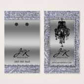 Earring Display Cards Jewelry Zebra Chandelier (Vorne & Hinten)