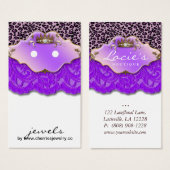 Earring Display Cards Niedlich Leopard Crown Juwel (Vorne & Hinten)