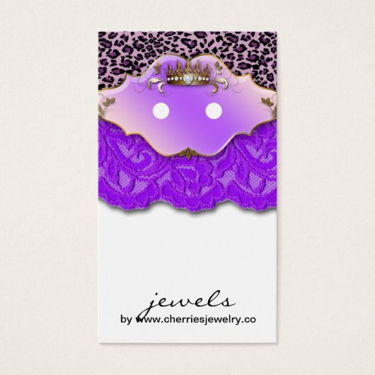Earring Display Cards Niedlich Leopard Crown Juwel (Vorderseite)