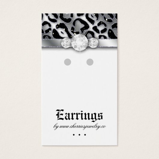 Earring Display Cards Niedlich Leopard Sparkle Sch (Vorderseite)